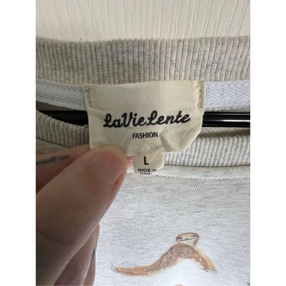 LaVie Lente Fashion Sloth Yoga Pullover Crewneck Sweatshirt - Picture 3 of 5